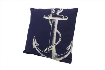 Blue and White Anchor Decorative Throw Pillow 14""    Home Decor Supply | Online Retail | ShoreShopper.com