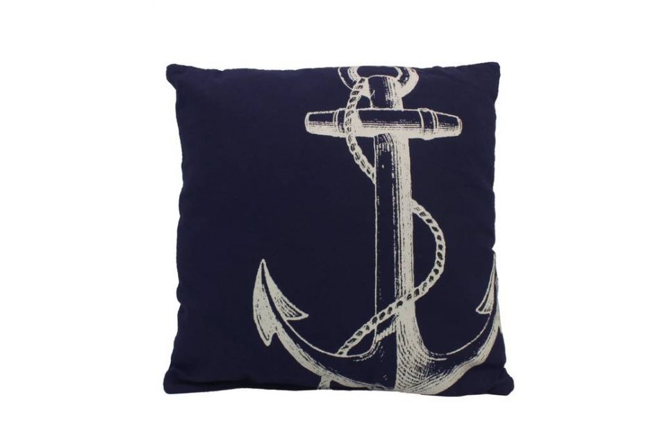 Blue and White Anchor Decorative Throw Pillow 14""    Home Decor Supply | Online Retail | ShoreShopper.com