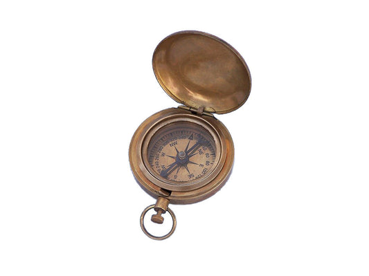 Antique Brass Scout's Push Button Compass 2""    Home Decor Supply | Online Retail | ShoreShopper.com