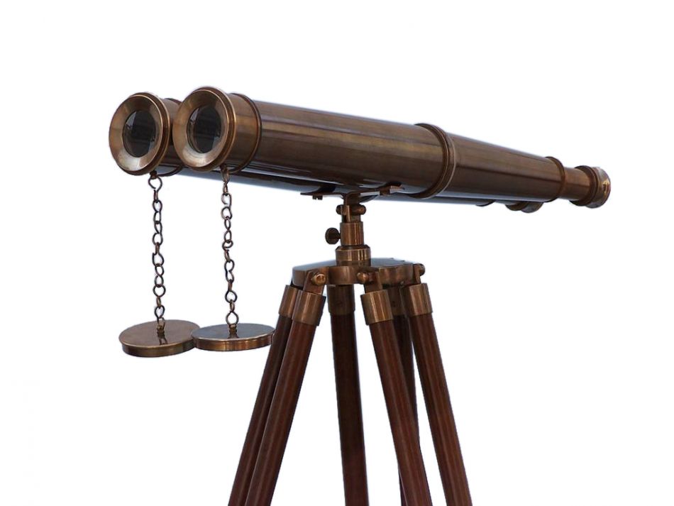 Floor Standing Admirals Antique Brass Binoculars 62""    Home Decor Supply | Online Retail | ShoreShopper.com