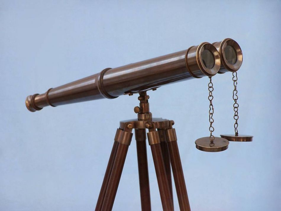 Floor Standing Admirals Antique Brass Binoculars 62""    Home Decor Supply | Online Retail | ShoreShopper.com