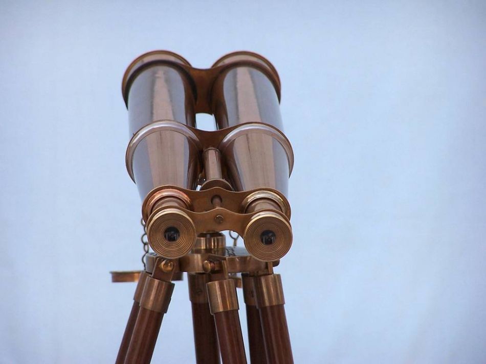 Floor Standing Admirals Antique Brass Binoculars 62""    Home Decor Supply | Online Retail | ShoreShopper.com