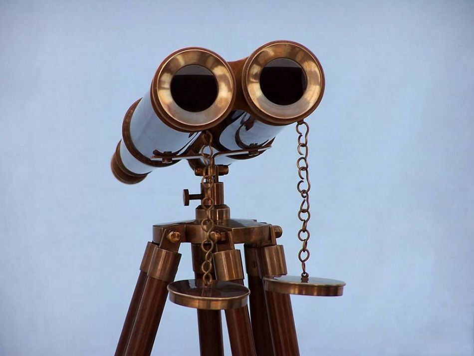 Floor Standing Admirals Antique Brass Binoculars 62""    Home Decor Supply | Online Retail | ShoreShopper.com