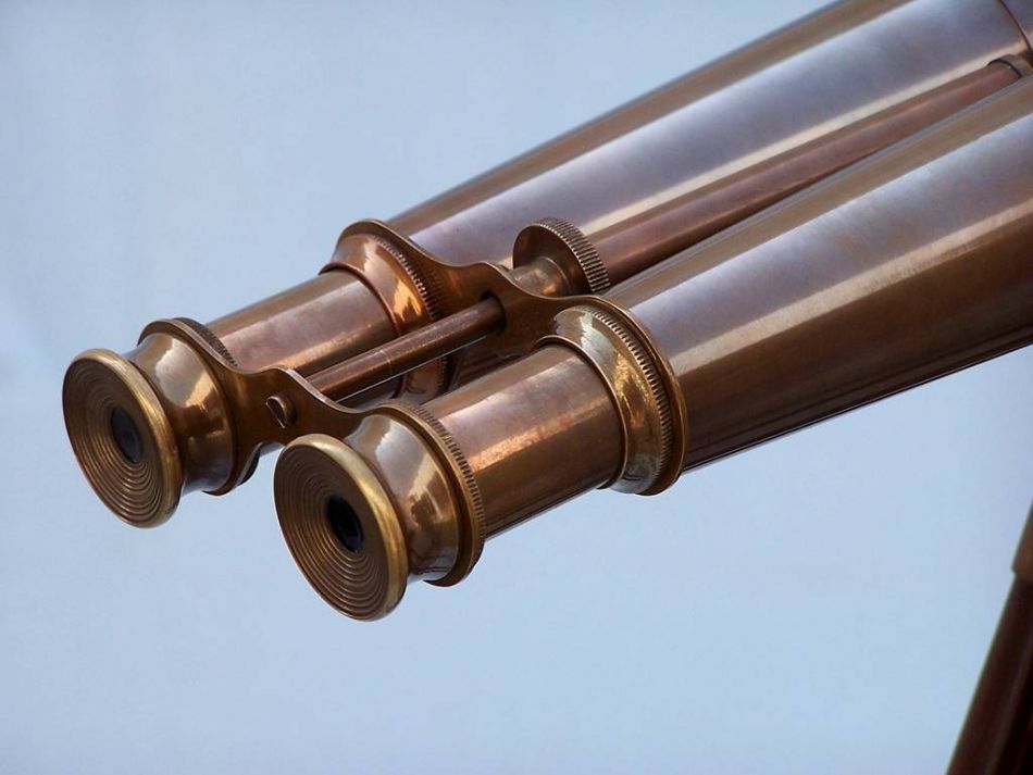 Floor Standing Admirals Antique Brass Binoculars 62""    Home Decor Supply | Online Retail | ShoreShopper.com