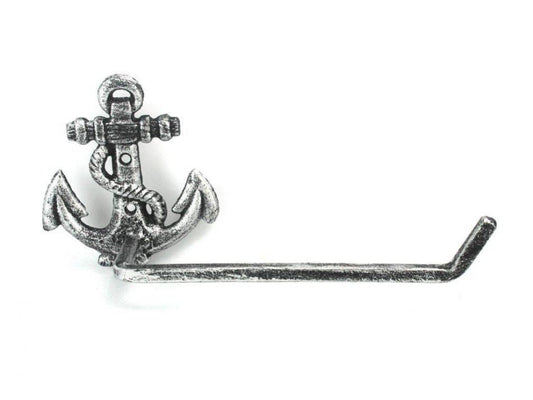 Antique Silver Cast Iron Anchor Hand Towel Holder 10""    Home Decor Supply | Online Retail | ShoreShopper.com