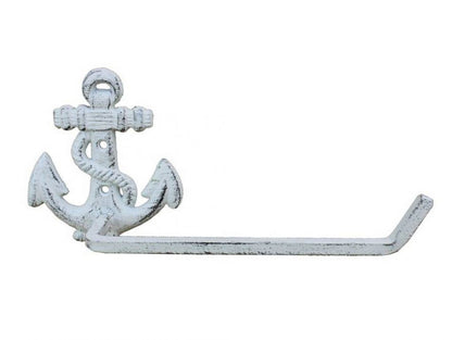 Whitewashed Cast Iron Anchor Hand Towel Holder 10""    Home Decor Supply | Online Retail | ShoreShopper.com