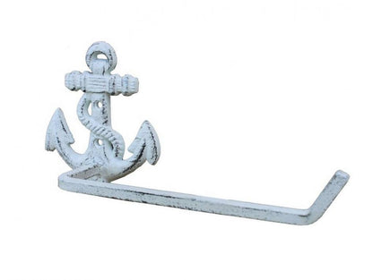Whitewashed Cast Iron Anchor Hand Towel Holder 10""    Home Decor Supply | Online Retail | ShoreShopper.com