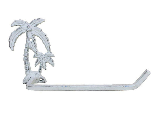 Whitewashed Cast Iron Palm Tree Hand Towel Holder 10""    Home Decor Supply | Online Retail | ShoreShopper.com