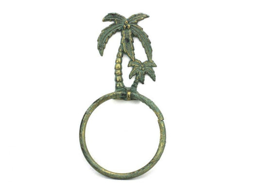 Antique Bronze Cast Iron Palm Tree Towel Holder 9""    Home Decor Supply | Online Retail | ShoreShopper.com
