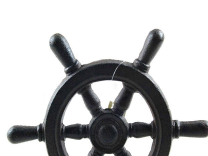 Cast Iron Ship Wheel Door Stopper 9""    Home Decor Supply | Online Retail | ShoreShopper.com