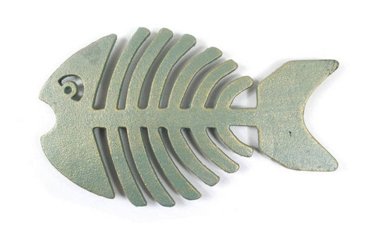 Antique Seaworn Bronze Cast Iron Fish Bone Trivet 11""    Home Decor Supply | Online Retail | ShoreShopper.com