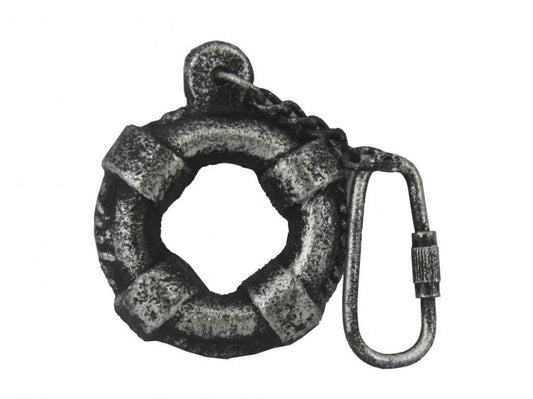 Antique Silver Cast Iron Lifering Key Chain 5""    Home Decor Supply | Online Retail | ShoreShopper.com