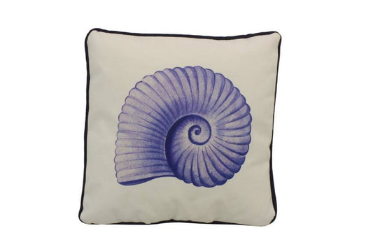 Blue and White Nautilus Decorative Throw Pillow 10""    Home Decor Supply | Online Retail | ShoreShopper.com