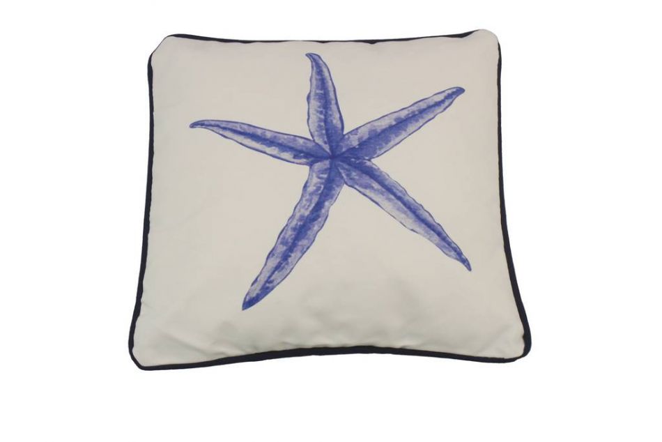 Blue and White Starfish Decorative Throw Pillow 10""    Home Decor Supply | Online Retail | ShoreShopper.com