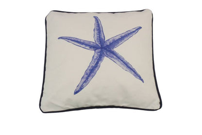 Blue and White Starfish Decorative Throw Pillow 10""    Home Decor Supply | Online Retail | ShoreShopper.com