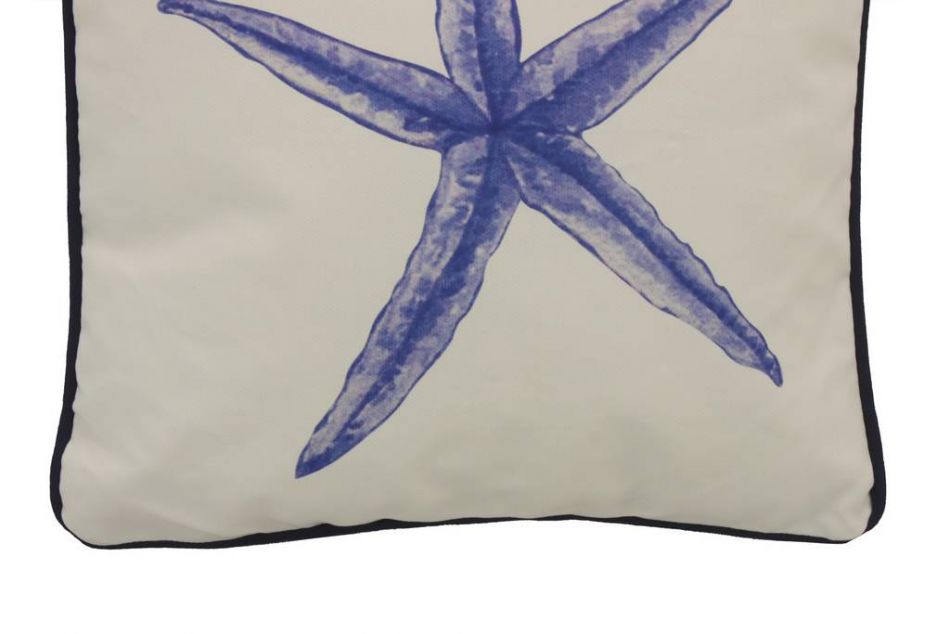 Blue and White Starfish Decorative Throw Pillow 10""    Home Decor Supply | Online Retail | ShoreShopper.com