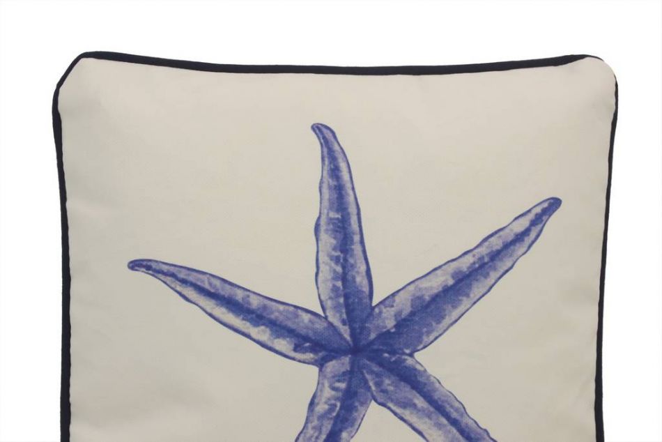 Blue and White Starfish Decorative Throw Pillow 10""    Home Decor Supply | Online Retail | ShoreShopper.com
