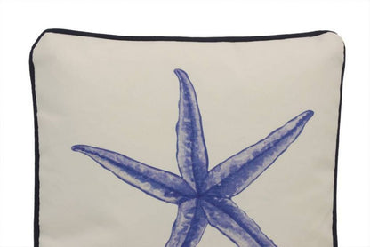 Blue and White Starfish Decorative Throw Pillow 10""    Home Decor Supply | Online Retail | ShoreShopper.com