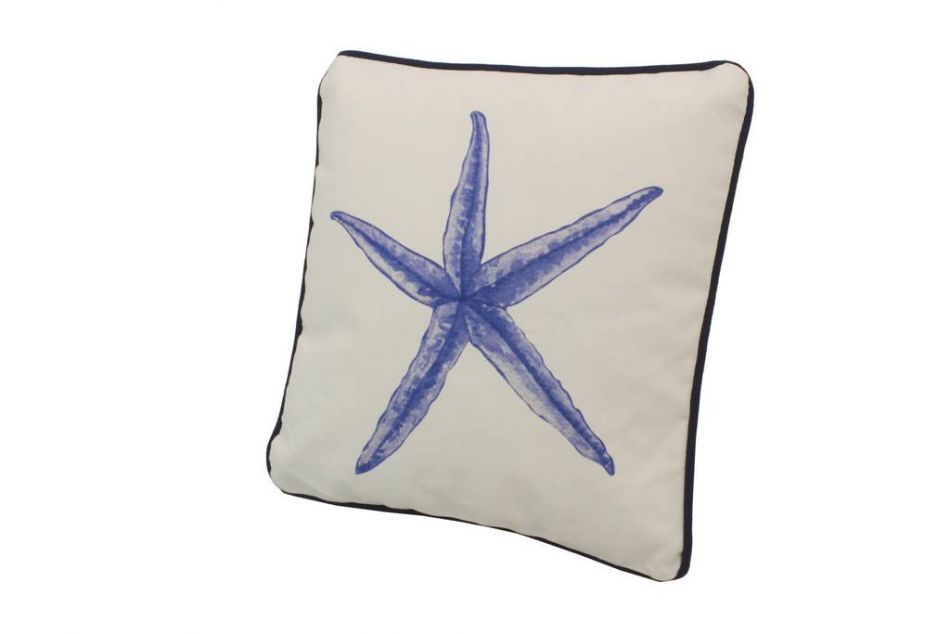 Blue and White Starfish Decorative Throw Pillow 10""    Home Decor Supply | Online Retail | ShoreShopper.com