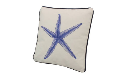 Blue and White Starfish Decorative Throw Pillow 10""    Home Decor Supply | Online Retail | ShoreShopper.com