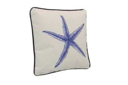 Blue and White Starfish Decorative Throw Pillow 10""    Home Decor Supply | Online Retail | ShoreShopper.com