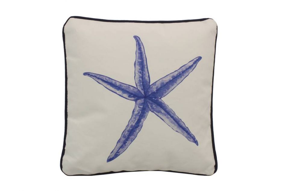 Blue and White Starfish Decorative Throw Pillow 10""    Home Decor Supply | Online Retail | ShoreShopper.com
