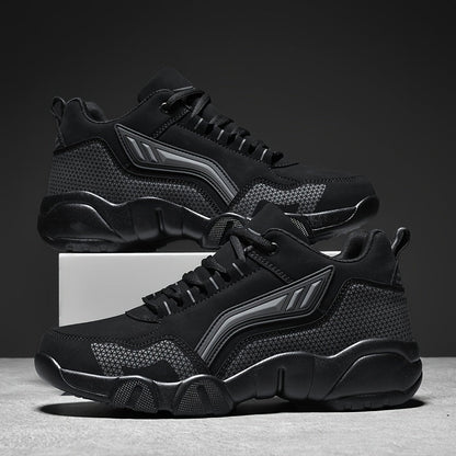 Men'S Lace-Up Sneakers - Thick Cushioned Platform Shoes with Non-Slip Rubber Sole, Low-Top Lace-Up Design in Black/White/Orange Accents - All-Season Walking Shoes for Everyday, Office, Formal Events - Durable Casual Footwear    Home Decor Supply | Online Retail | ShoreShopper.com