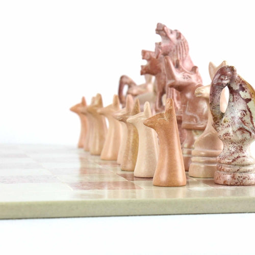 Hand Carved Soapstone Animal Chess Set - 15" Board - Smolart    Home Decor Supply | Online Retail | ShoreShopper.com