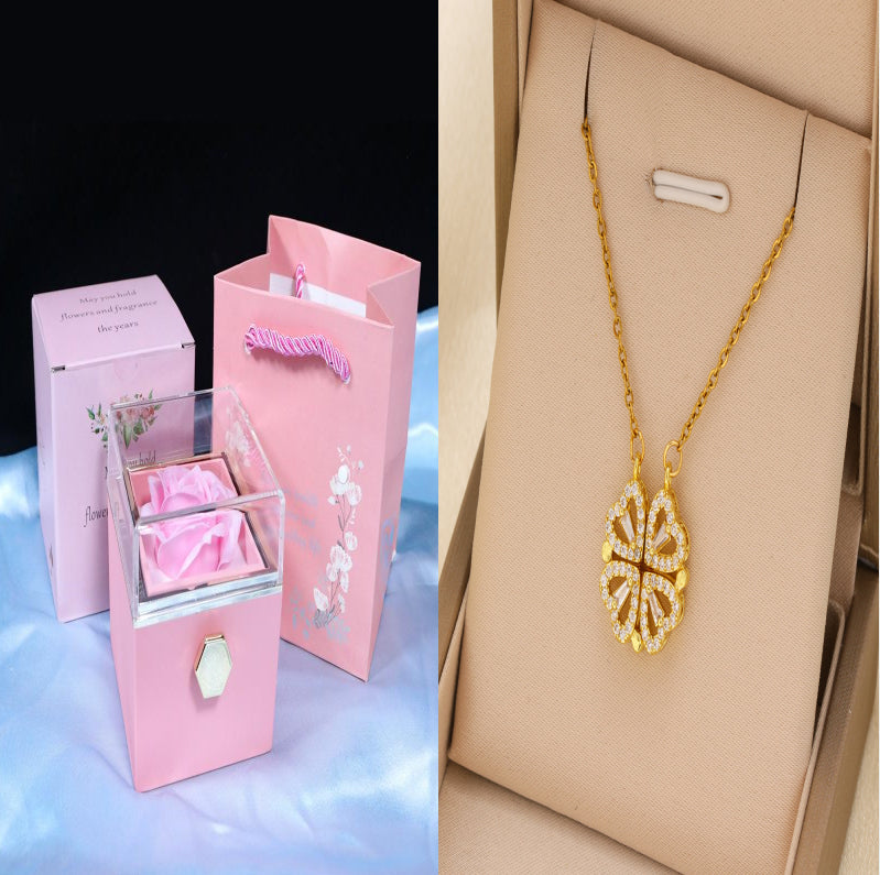 Rotating Soap Flower Rose Gift Box Creative Rotating Rose Jewelry Packaging Box Valentine's Day Gift For Women    Home Decor Supply | Online Retail | ShoreShopper.com