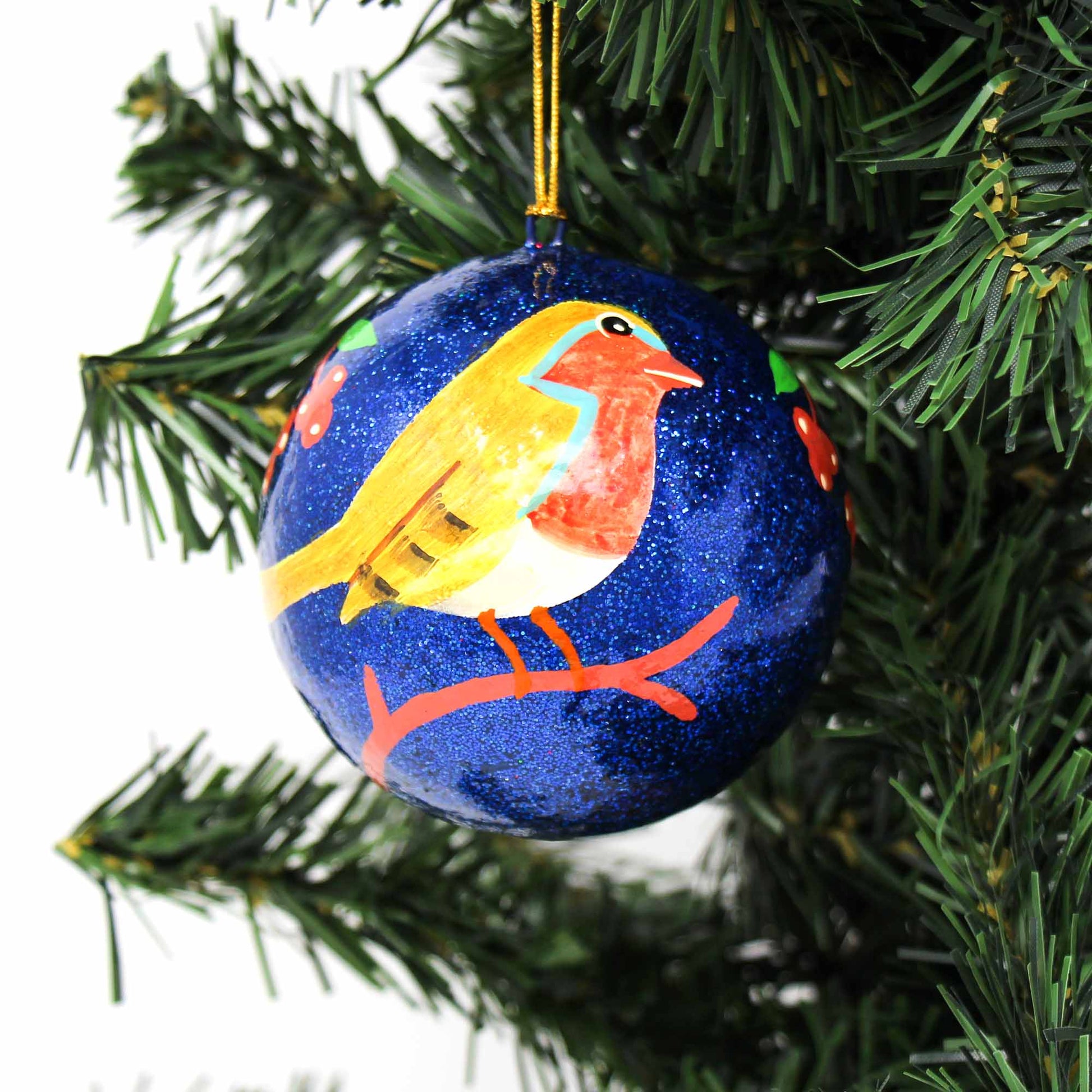 Handpainted Fox & Bird Ornaments, Set of 2    Home Decor Supply | Online Retail | ShoreShopper.com