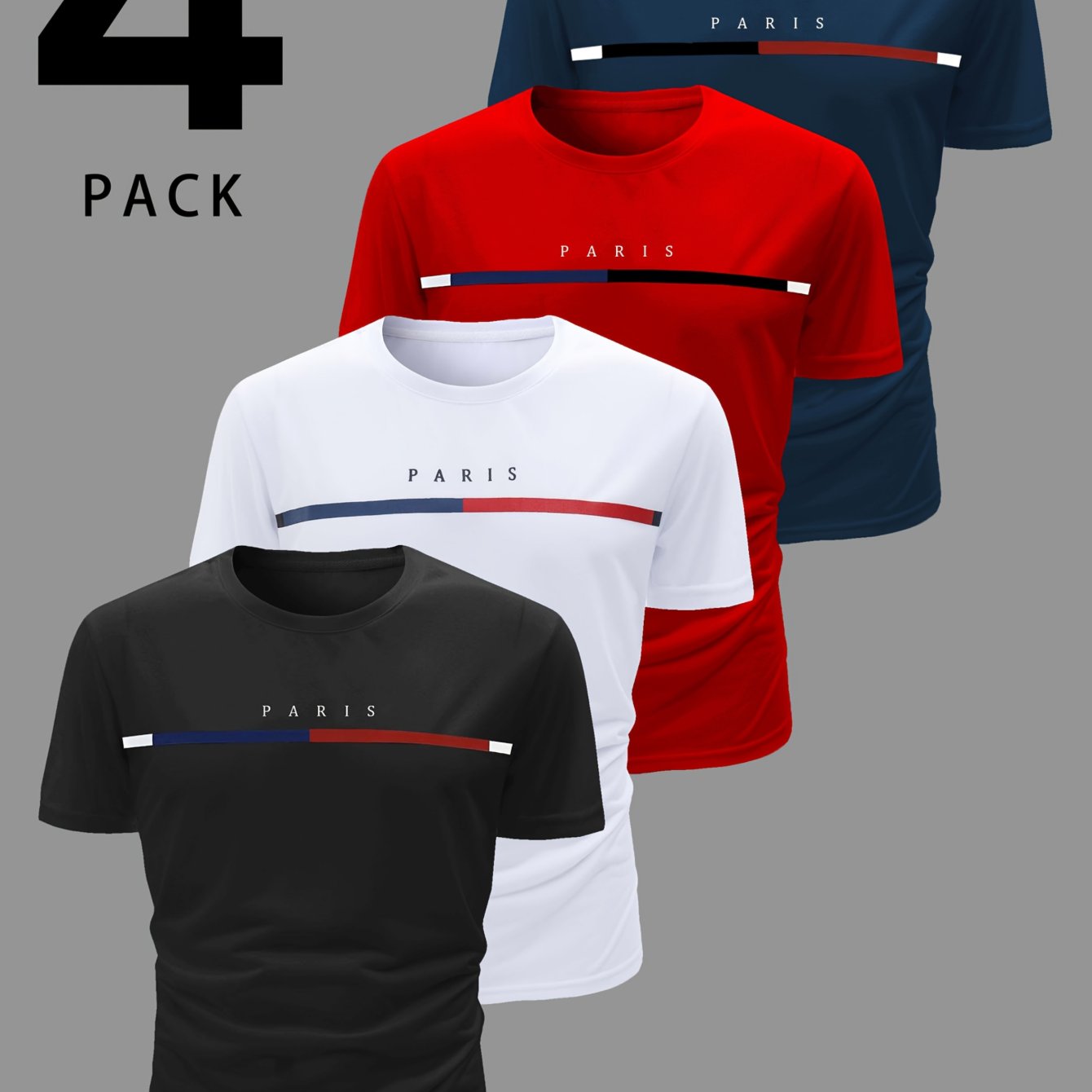 Men's  Paris Short-Sleeve Crew Neck Fitted T-Shirts    Home Decor Supply | Online Retail | ShoreShopper.com