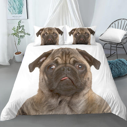 3D Digital Printing Three-piece Sanding Kit Pug Cartoon    Home Decor Supply | Online Retail | ShoreShopper.com
