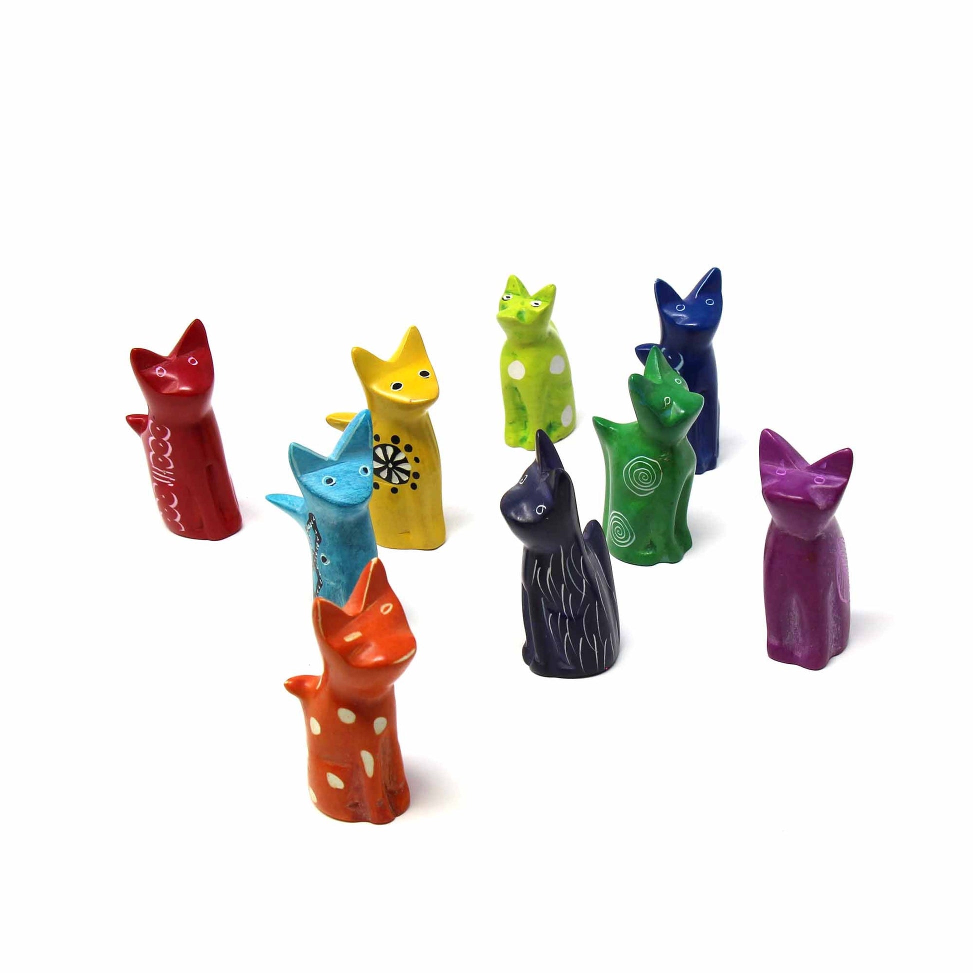 Soapstone Tiny Sitting Cats - Assorted Pack of 5 Colors    Home Decor Supply | Online Retail | ShoreShopper.com
