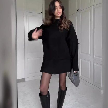 Sweater Skirt Sets For Women 2 Pieces Knit Casual Versatile Long Sleeve Pullover Elegant Solid High Waist Mini Skirt Outfit    Home Decor Supply | Online Retail | ShoreShopper.com