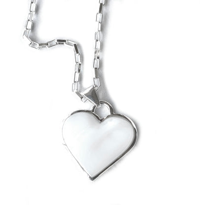 Corazon Blanco White Heart Pendant with Chain    Home Decor Supply | Online Retail | ShoreShopper.com