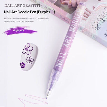 Doodle Nail Art Pen 12-color Liner Paint Brush Nail    Home Decor Supply | Online Retail | ShoreShopper.com