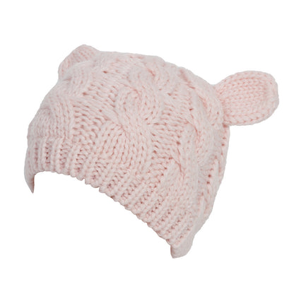 Hand Made 3D Cute Knitted Cat Ear Beanie For Winter - ShoreCo.Shop