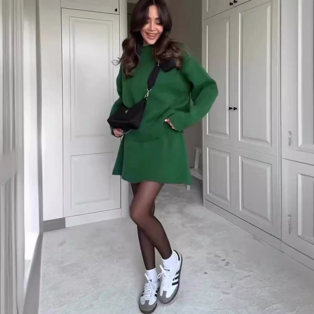Sweater Skirt Sets For Women 2 Pieces Knit Casual Versatile Long Sleeve Pullover Elegant Solid High Waist Mini Skirt Outfit    Home Decor Supply | Online Retail | ShoreShopper.com
