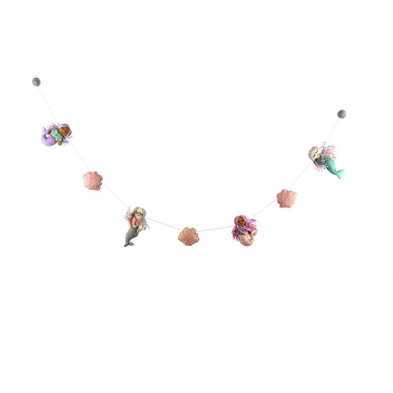 Mermaid Felt Garland - Global Groove    Home Decor Supply | Online Retail | ShoreShopper.com