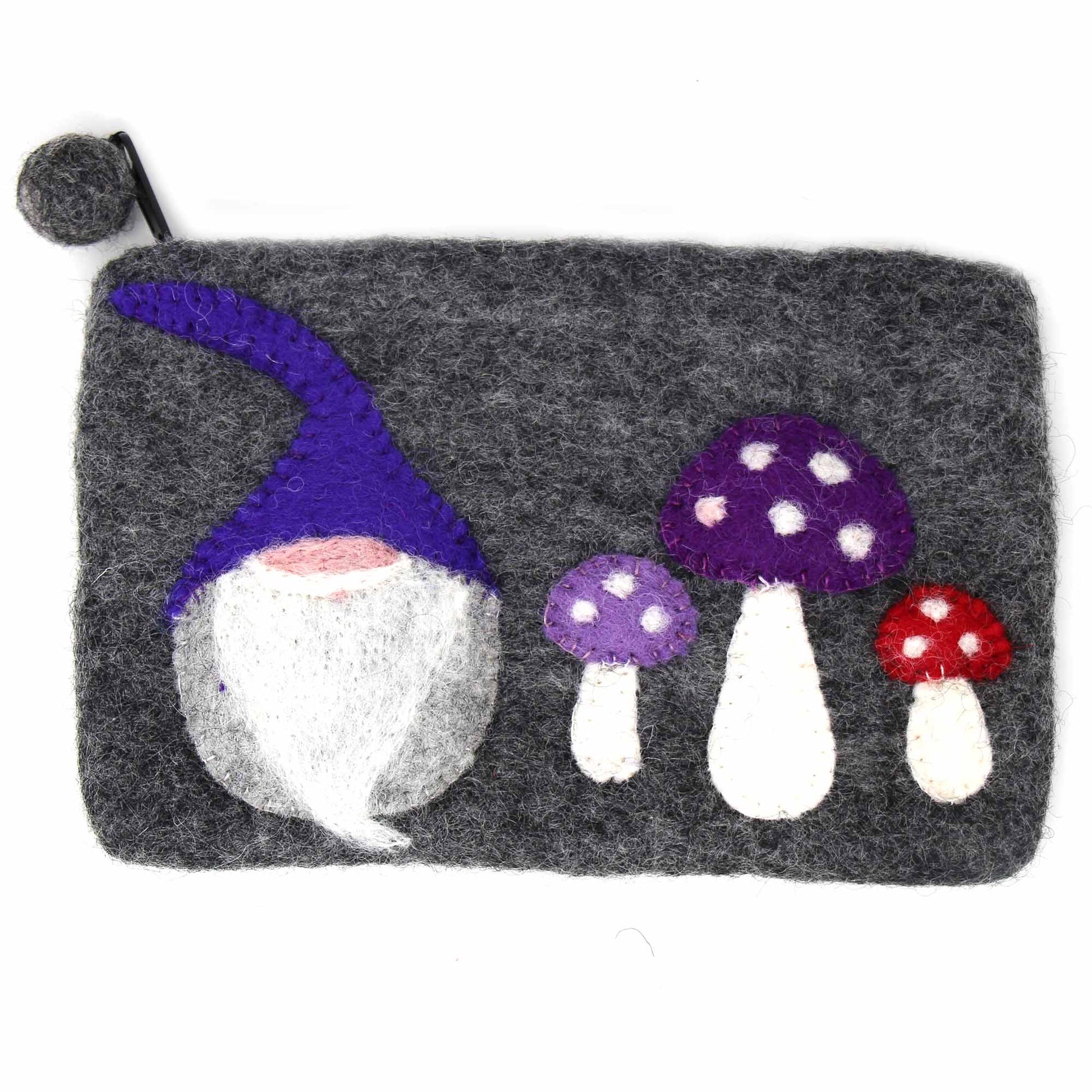 Hand Crafted Felt: Gnome and Mushroom Pouch    Home Decor Supply | Online Retail | ShoreShopper.com