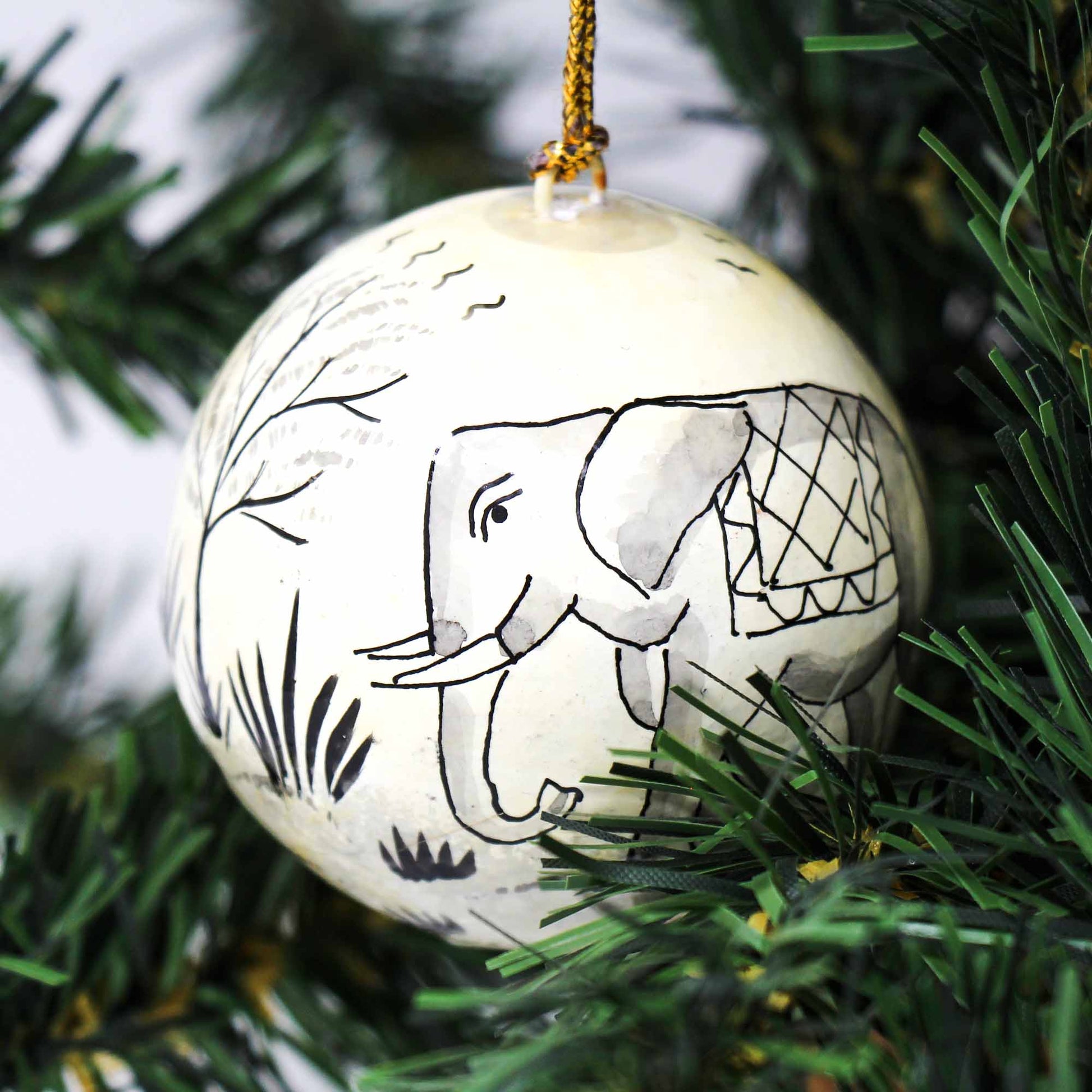 Handpainted Elephant & Bird Ornaments, Set of 2    Home Decor Supply | Online Retail | ShoreShopper.com