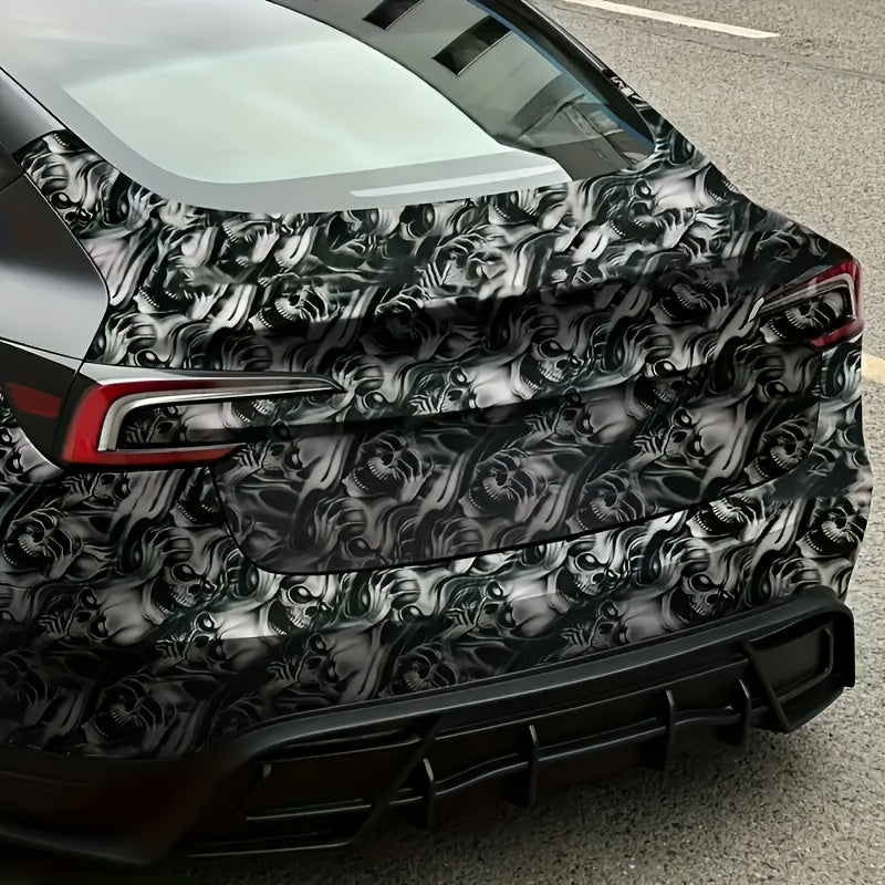 Skull Decal Sticker 11.81in X 59.84in (30x152cm) 3D Wall Art Gothic-Halloween-Motorcycle Decor Waterproof Self-Adhesive Removable Vinyl Cyberpunk Grunge Style for Walls, Vehicles, Windows    Home Decor Supply | Online Retail | ShoreShopper.com