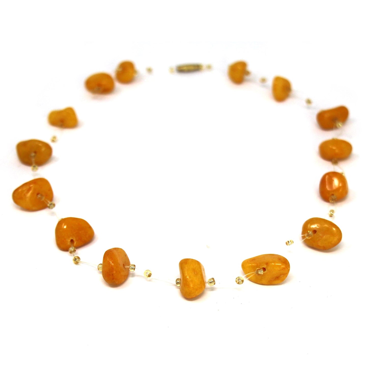Floating Stone & Maasai Bead Necklace, Pumpkin Spice    Home Decor Supply | Online Retail | ShoreShopper.com