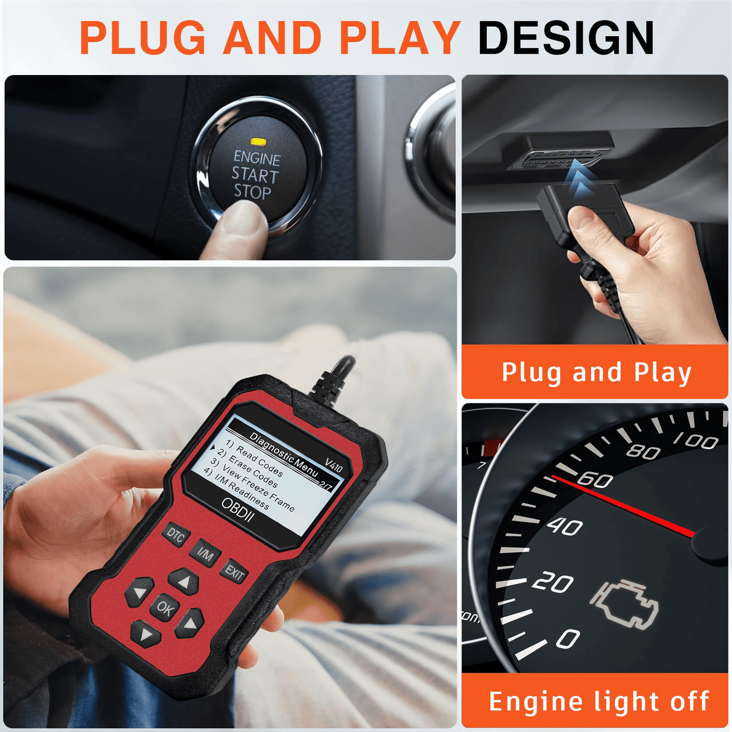 Advanced OBD II Scanner for Car Engine Fault Codes CAN Diagnostic Tool w/ Freeze Frame & I/M Monitor    Home Decor Supply | Online Retail | ShoreShopper.com