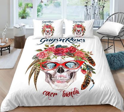 Fashion Skull 3D Digital Printing Skull Three-piece Set Bed Sheet Quilt Cover Pillowcase    Home Decor Supply | Online Retail | ShoreShopper.com
