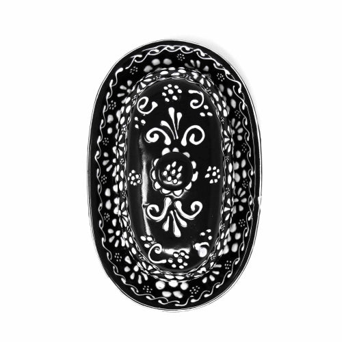 Encantada Handmade Pottery Butter Dish, Black & White    Home Decor Supply | Online Retail | ShoreShopper.com