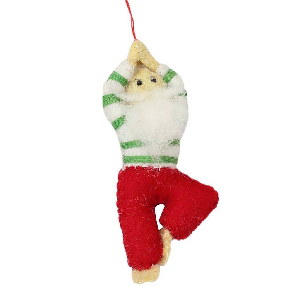 Yoga Santa Felt Ornament - Global Groove (H)    Home Decor Supply | Online Retail | ShoreShopper.com
