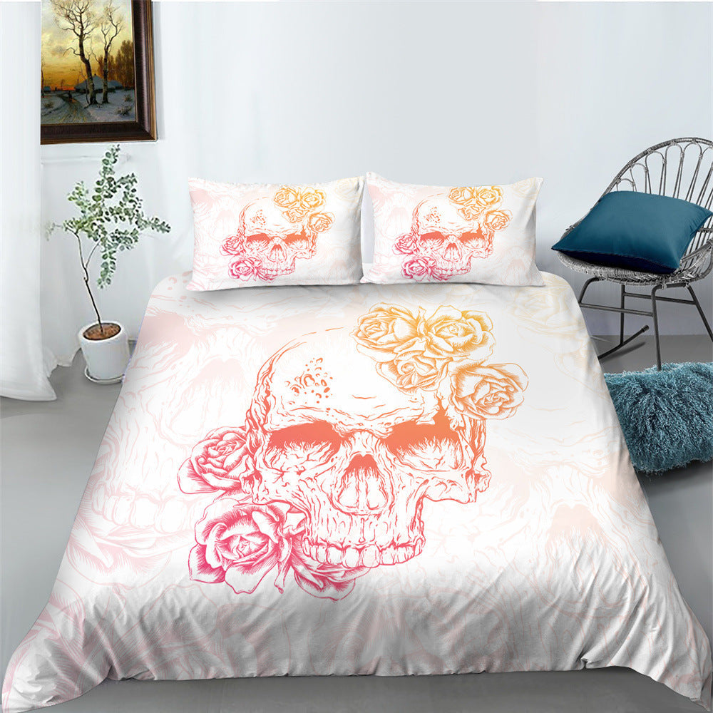 3D Printed Skull Printed Three-piece Home Textile Set    Home Decor Supply | Online Retail | ShoreShopper.com