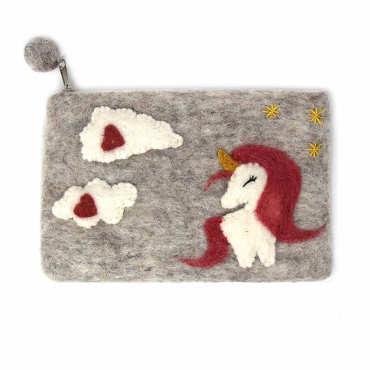 Hand Crafted Felt Unicorn Pouch    Home Decor Supply | Online Retail | ShoreShopper.com