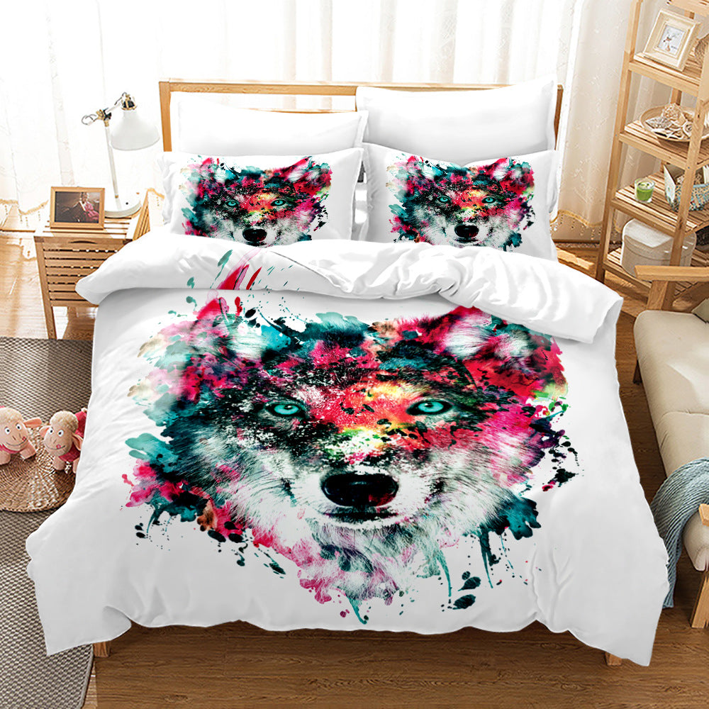 Bed Home Textile Wolf Digital Printed Three-piece Set    Home Decor Supply | Online Retail | ShoreShopper.com